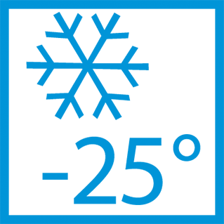 Garantierter Betrieb bis zu -25°C