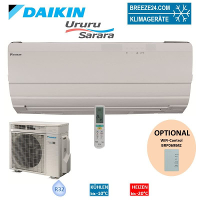 Daikin Set Wandgerät Ururu Sarara 2,5 kW - FTXZ25N + RXZ25N | Raumgröße 25 - 30 m² | R32