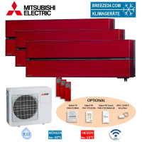 Mitsubishi Electric Set 3 Wandgeräte Diamond WiFi...