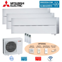 Mitsubishi Electric Set 3 Wandgeräte Diamond WiFi...