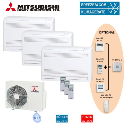 Mitsubishi Heavy Set 3 Truhengeräte 2,5/3,5kW 2 x SRF25ZS-W + SRF35ZS-W + SCM60ZS-W R32