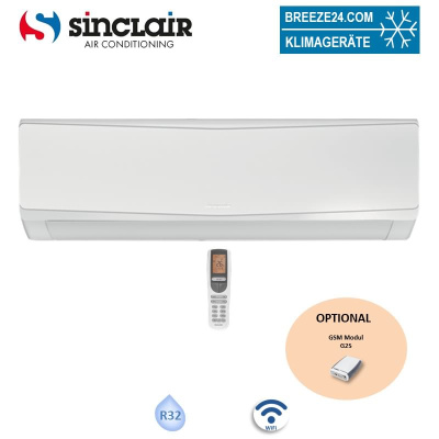 Sinclair Wandgerät KEYON SIH-24BIK 6,2 kW für 1 Raum mit 60 - 65 m² | WiFi | R32