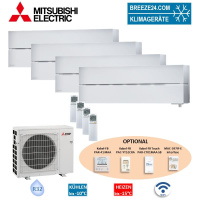 Mitsubishi Electric Set 4 Wandgeräte Diamnond WiFi 2...