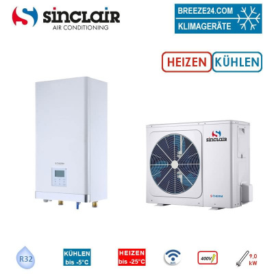 Sinclair S-THERM YUKON Set MSH-80EB + MSH-100IB-3/9 Wärmepumpe + Hydrobox WiFi 8,3 kW 400 Volt
