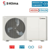 S-Klima SAS115RS2 Wärmepumpe Monoblock zum Heizen +...