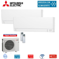 Mitsubishi Electric Set 2 Wandgeräte Kompakt WiFi...