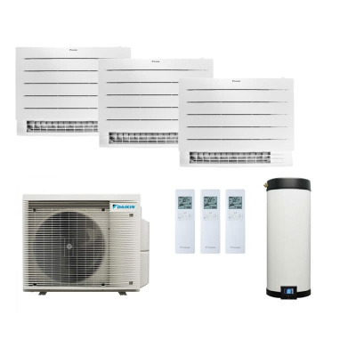 Daikin 4MWXM52A9 Multi+ Set 3 x Perfera WiFi Truhengeräte FVXM25B + Wassertank 90L  EKHWET90BV3