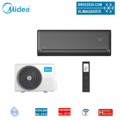 Midea Solstice Set EZB-12RD6-I + EZ-12RD6H-O black | Raum 35 - 40 m² | WiFi | 3.5 kW | 3.8 kW | R32