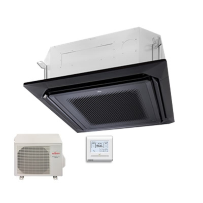 Fujitsu Set AUXG18KRLB + AOEG18KBTB 4-Wege-Deckenkassette schwarz 5,2 kW -  R32 Klimaanlage
